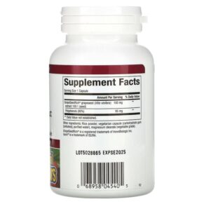 Thực phẩm bổ sung Natural Factors GrapeSeedRich Grape Seed Extract 100 mg 120 Vegetarian Capsules 068958045405