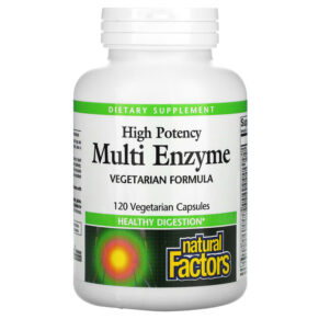 Thực phẩm chức năng Natural Factors High Potency Multi Enzyme 120 Vegetarian Capsules 068958017464
