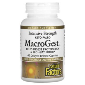 Thực phẩm chức năng Natural Factors Keto Paleo MacroGest 60 Delayed Release Capsules 068958017600