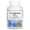 Thực phẩm chức năng Natural Factors L-Arginine 500 mg 180 Vegetarian Capsules 068958028088