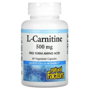 Thực phẩm chức năng Natural Factors L-Carnitine 500 mg 60 Vegetarian Capsules 068958028019