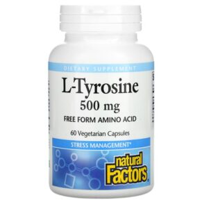 Thực phẩm chức năng Natural Factors L-Tyrosine 500 mg 60 Vegetarian Capsules 068958028033