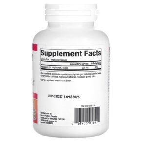 Natural Factors Magnesium Bisglycinate 200 mg 120 Vegetarian Capsules 3 Thực phẩm bổ sung Natural Factors Magnesium Bisglycinate 200 mg 120 Vegetarian Capsules 068958016412
