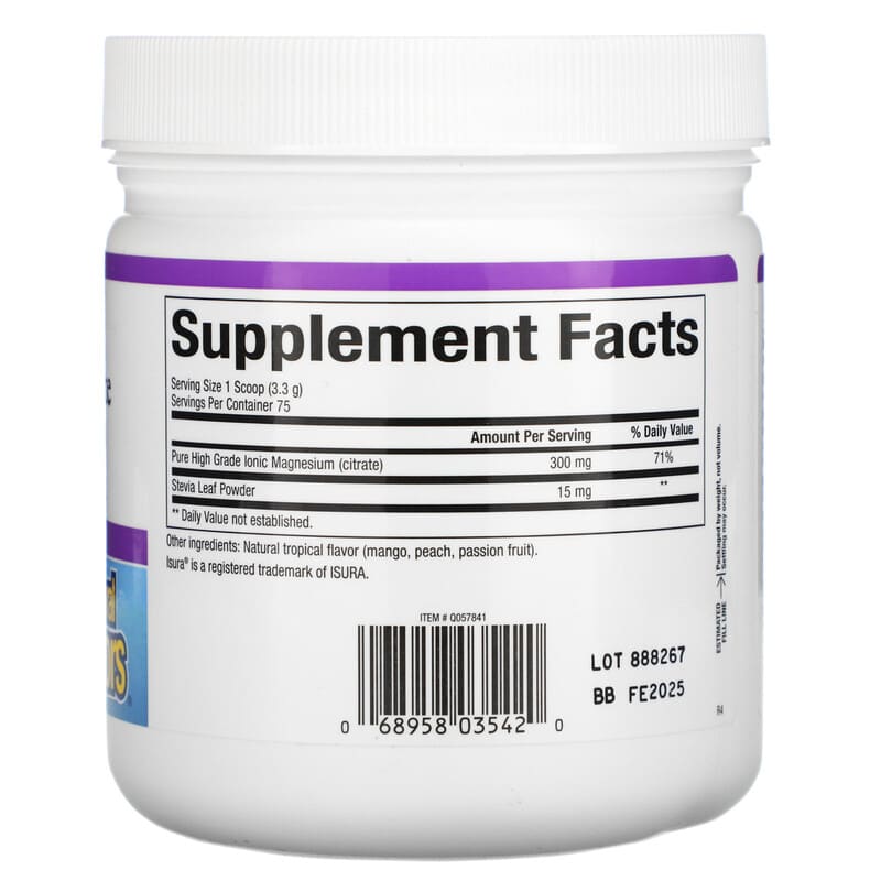Natural Factors Magnesium Citrate Tropical Drink Mix 8.8 oz (250 g) 2 Thực phẩm bổ sung Natural Factors Magnesium Citrate Tropical Drink Mix 8.8 oz (250 g) 068958035420