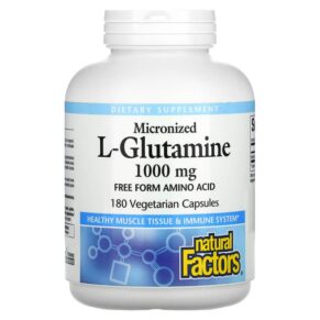 Thực phẩm chức năng Natural Factors Micronized L-Glutamine 1.000 mg 180 Vegetarian Capsules 068958028118