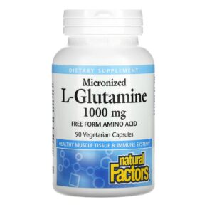 Thực phẩm chức năng Natural Factors Micronized L-Glutamine 1.000 mg 90 Vegetarian Capsules 068958028101