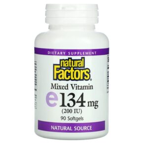 Thực phẩm chức năng Natural Factors Mixed Vitamin E 134 mg (200 IU) 90 Softgels 068958014005