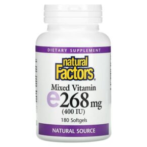 Thực phẩm chức năng Natural Factors Mixed Vitamin E 268 mg (400 IU) 180 Softgels 068958014227