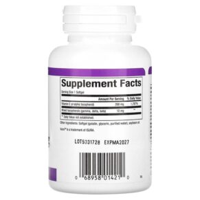 Thực phẩm bổ sung Natural Factors Mixed Vitamin E 268 mg (400 IU) 90 Softgels 068958014210