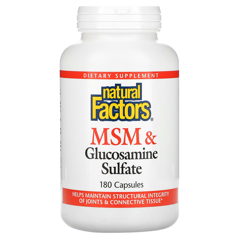 Natural Factors MSM & Glucosamine Sulfate 180 Capsules 8 Thực phẩm chức năng Natural Factors MSM & Glucosamine Sulfate 180 Capsules 068958026992