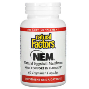 Thực phẩm chức năng Natural Factors NEM Natural Eggshell Membrane 60 Vegetarian Capsules 068958026930