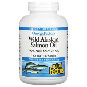 Thực phẩm chức năng Natural Factors OmegaFactors Wild Alaskan Salmon Oil 1.000 mg 180 Softgels 068958022574