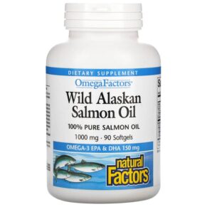 Thực phẩm chức năng Natural Factors OmegaFactors Wild Alaskan Salmon Oil 1.000 mg 90 Softgels 068958022567