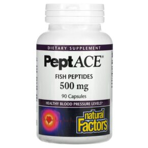 Thực phẩm chức năng Natural Factors PeptACE Fish Peptides 500 mg 90 Capsules 068958020853