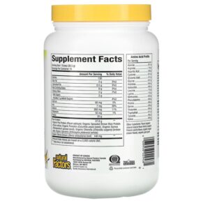Thực phẩm bổ sung Natural Factors Raw Organic 100% Plant-Based Protein French Vanilla 1.2 lb (547.5 g) 068958029481