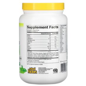 Natural Factors Raw Organic 100% Plant-Based Protein Natural Unflavored 0.9 lb (417 g) 3 Thực phẩm bổ sung Natural Factors Raw Organic 100% Plant-Based Protein Natural Unflavored 0.9 lb (417 g) 068958029368