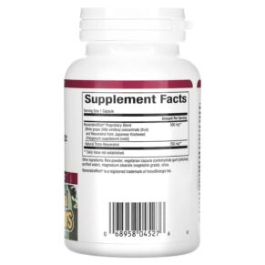 Thực phẩm bổ sung Natural Factors ResveratrolRich Super Strength Resveratrol Concentrate 60 Vegetarian Capsules 068958045276