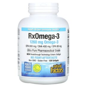 Thực phẩm chức năng Natural Factors Rx Omega-3 630 mg 120 Softgels 068958035499