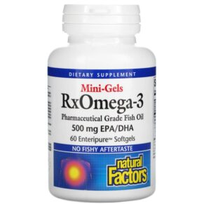 Thực phẩm chức năng Natural Factors RxOmega-3 Mini-Gels 500 mg 60 Enteripure Softgels 068958354941