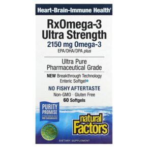Thực phẩm chức năng Natural Factors RxOmega-3 Ultra Strength 1075 mg 60 Softgels 068958354903