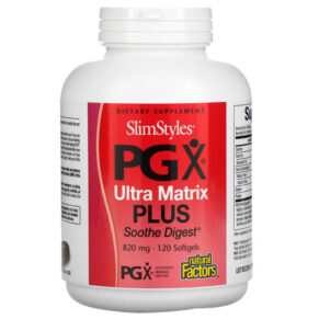 Thực phẩm chức năng Natural Factors SlimStyles PG X Ultra Matrix Plus Soothe Digest 820 mg 120 Softgels 068958035918