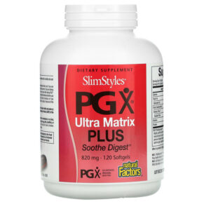 Thực phẩm chức năng Natural Factors SlimStyles PGX Ultra Matrix Plus Soothe Digest 820 mg 120 Softgels 068958359113