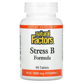 Thực phẩm chức năng Natural Factors Stress B Formula Plus 1.000 mg Vitamin C 90 Tablets 068958011318