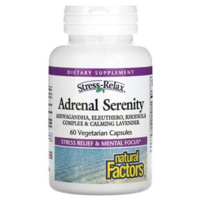Thực phẩm chức năng Natural Factors Stress-Relax Adrenal Serenity 60 Vegetarian Capsules 068958028347