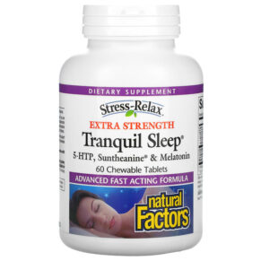 Thực phẩm chức năng Natural Factors Stress-Relax Extra Strength Tranquil Sleep 60 Chewable Tablets 068958028491