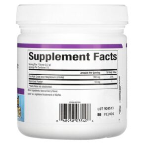 Thực phẩm bổ sung Natural Factors Stress-Relax Magnesium Citrate Berry Drink Mix 8.8 oz (250 g) 068958035406