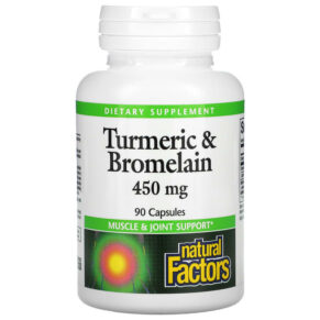 Thực phẩm chức năng Natural Factors Turmeric & Bromelain 450 mg 90 Capsules 068958017389