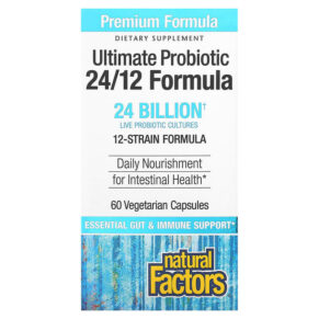 Thực phẩm chức năng Natural Factors Ultimate Probiotic 24/12 Formula 24 Billion 60 Vegetarian Capsules 068958018522