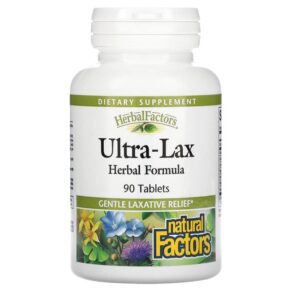 Thực phẩm chức năng Natural Factors Ultra-Lax Herbal Formula 90 Tablets 068958041100