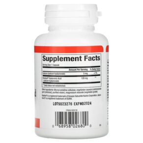 Thực phẩm bổ sung Natural Factors Vegan Hyabest Hyaluronic Acid 120 mg 60 Vegetarian Capsules 068958026800