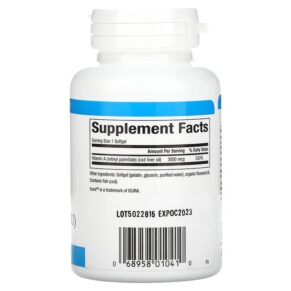Thực phẩm bổ sung Natural Factors Vitamin A 3000 mcg (10.000 IU) 180 Softgels 068958010410