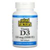 Thực phẩm chức năng Natural Factors Vitamin D3 125 mcg (5.000 IU) 360 Softgels 068958010625