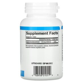 Thực phẩm bổ sung Natural Factors Vitamin D3 25 mcg (1.000 IU) 180 Tablets 068958010519