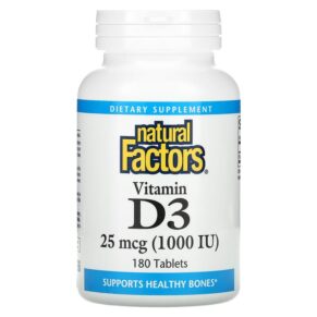 Thực phẩm chức năng Natural Factors Vitamin D3 25 mcg (1.000 IU) 180 Tablets 068958010519