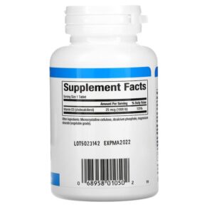 Thực phẩm bổ sung Natural Factors Vitamin D3 25 mcg (1.000 IU) 90 Tablets 068958010502