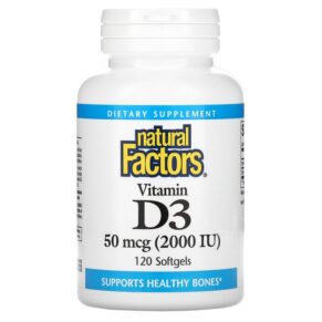 Thực phẩm chức năng Natural Factors Vitamin D3 50 mcg (2.000 IU) 120 Softgels 068958010533