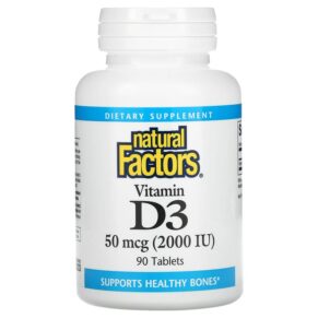 Thực phẩm chức năng Natural Factors Vitamin D3 50 mcg (2.000 IU) 90 Tablets 068958010526