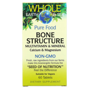 Thực phẩm chức năng Natural Factors Whole Earth & Sea Bone Structure Multivitamin & Mineral Calcium & Magnesium 60 Tablets 068958355054