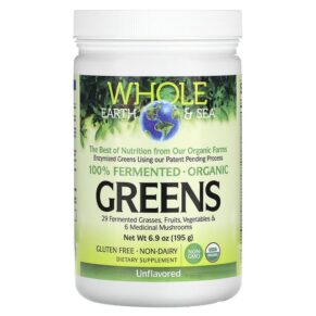 Thực phẩm chức năng Natural Factors Whole Earth & Sea Greens Unflavored 6.9 oz (195 g) 068958355504