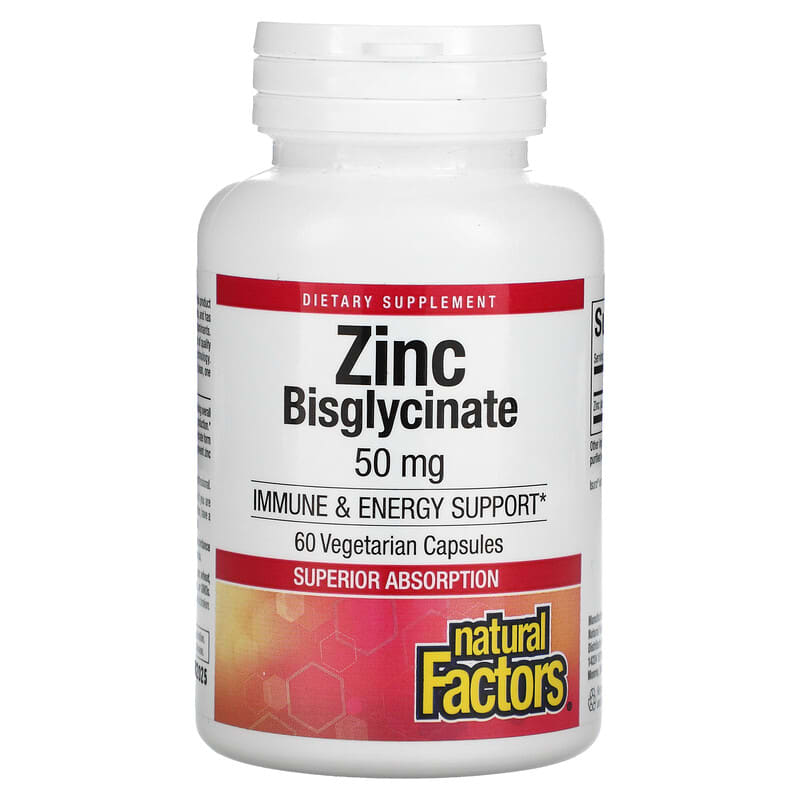 Natural Factors Zinc Bisglycinate 50 mg 60 Vegetarian Capsules 8 Thực phẩm chức năng Natural Factors Zinc Bisglycinate 50 mg 60 Vegetarian Capsules 068958016931