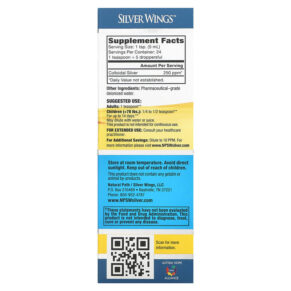 Thực phẩm bổ sung Natural Path Silver Wings Colloidal Silver 250 ppm 4 fl oz (120 ml) 613405220227