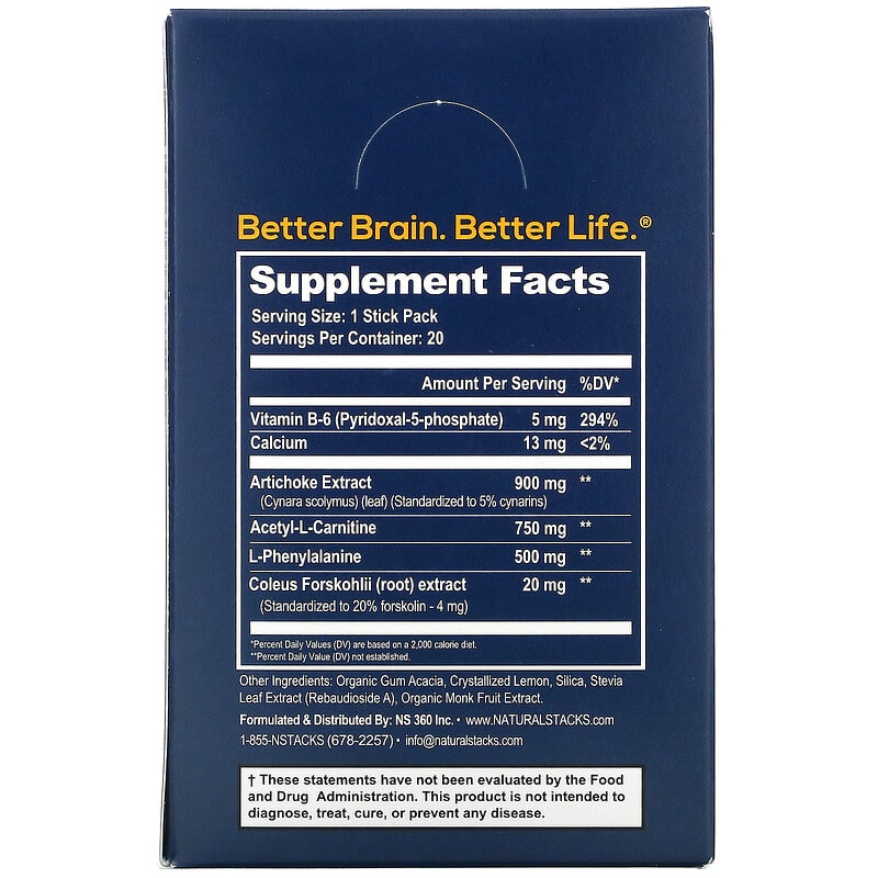 Natural Stacks Neuro Fuel Lemonade 20 Stick Packs 0.17 oz (4.7 g) Each 2 Thực phẩm bổ sung Natural Stacks Neuro Fuel Lemonade 20 Stick Packs 0.17 oz (4.7 g) Each 613310578970