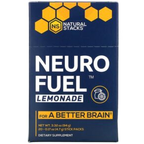 Thực phẩm chức năng Natural Stacks Neuro Fuel Lemonade 20 Stick Packs 0.17 oz (4.7 g) Each 613310578970