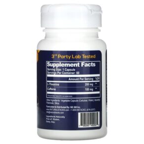 Natural Stacks Smart Caffeine With L-Theanine 60 Vegetarian Capsules 3 Thực phẩm bổ sung Natural Stacks Smart Caffeine With L-Theanine 60 Vegetarian Capsules 798295452535