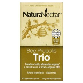 Thực phẩm chức năng NaturaNectar Bee Propolis Trio 60 Vegetable Capsules 837654326558