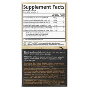 Thực phẩm bổ sung NaturaNectar Bee Propolis Ultimate 60 Vegetable Capsules 837654326619
